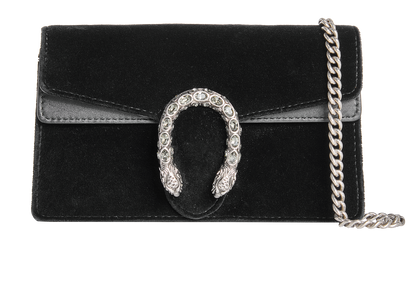 Dionysus Super Mini, &pound;495, Handbags, Black, Velvet, Front view